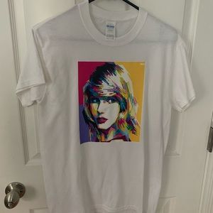 White Taylor Swift t-shirt